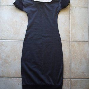 Vintage 80's Black Metallic Stretch Dress Size 2